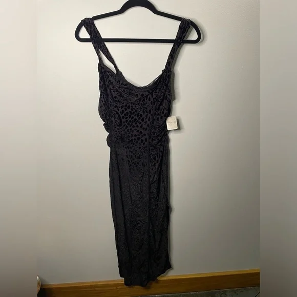 NWT Free People Intimately In My Heart Bodycon Burnout Velvet Midi Slip Dress - Picture 2 of 11